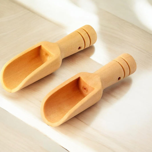 Relaxing Mineral Salt Soak - Wooden Scoop